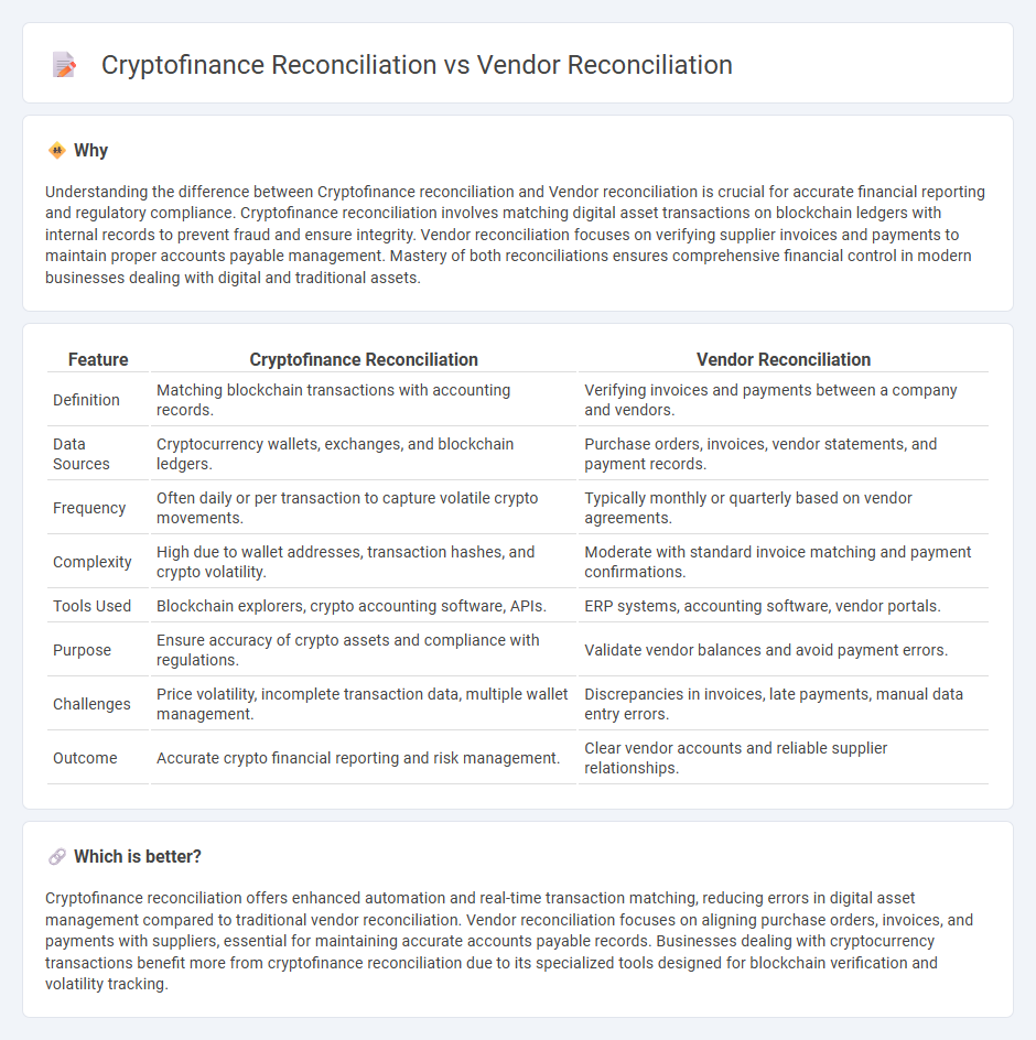 Cryptofinance Reconciliation vs Vendor Reconciliation in Accounting