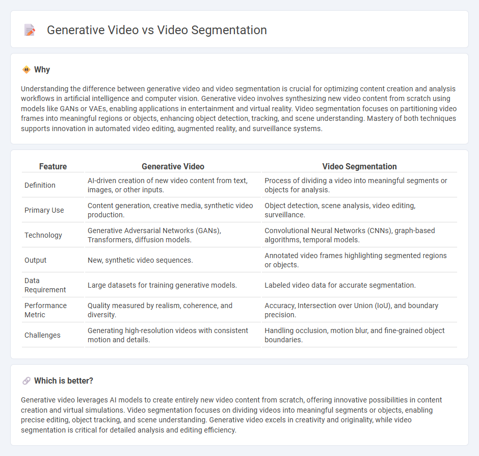 Generative Video vs Video Segmentation in Technology