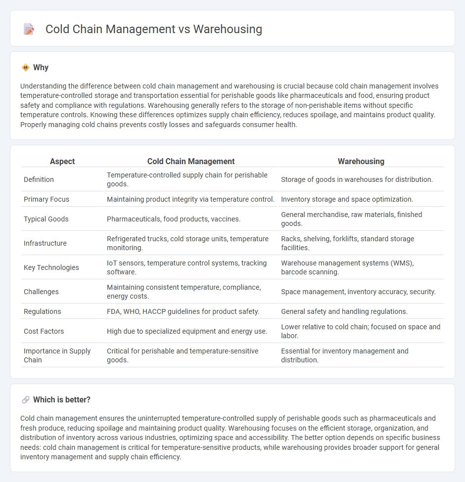 Cold Chain Management vs Warehousing in Logistics