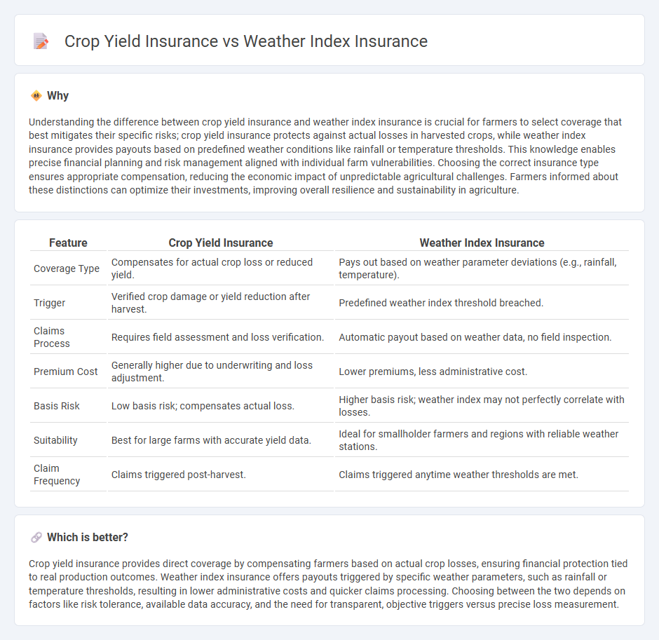 Crop Yield Insurance vs Weather Index Insurance in Insurance