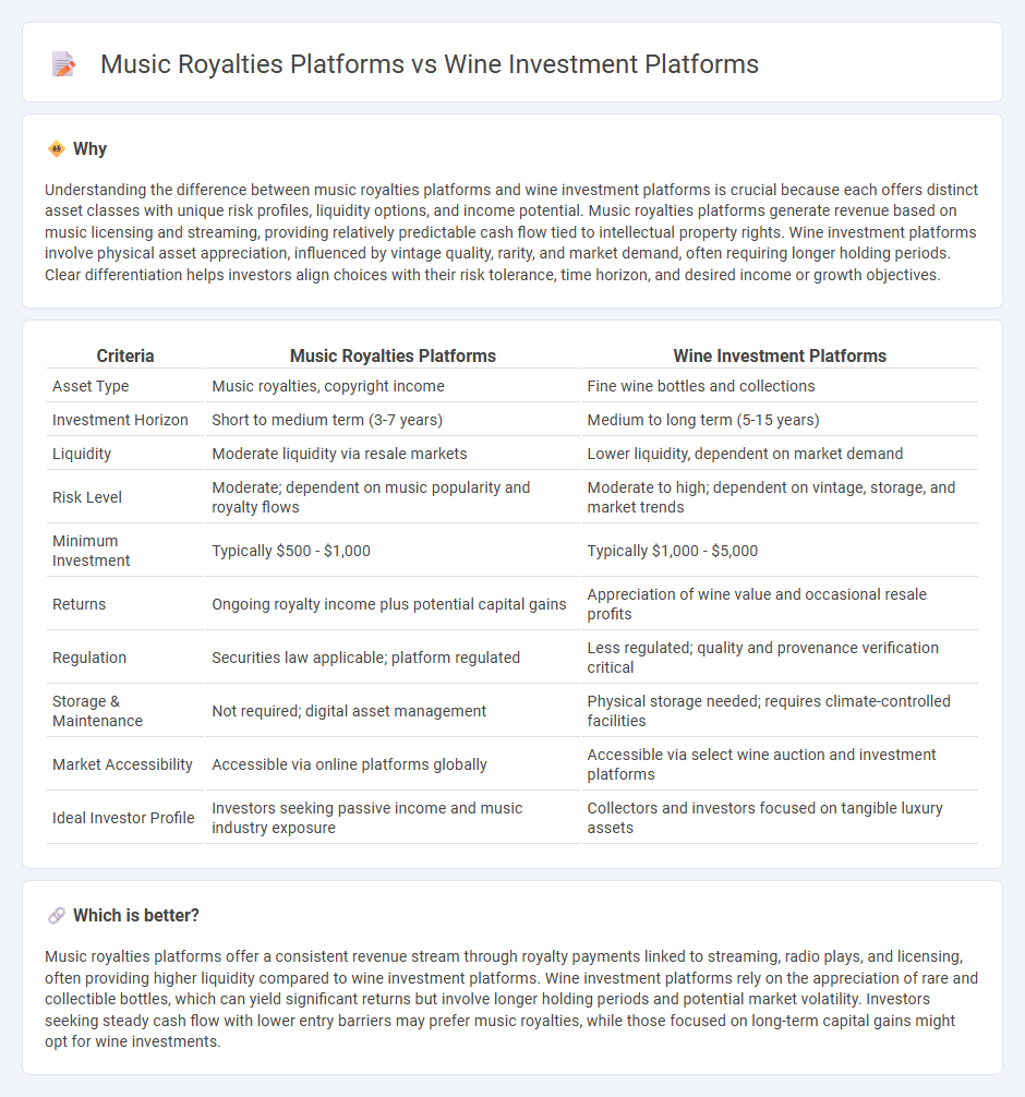 Music Royalties Platforms vs Wine Investment Platforms in Investment