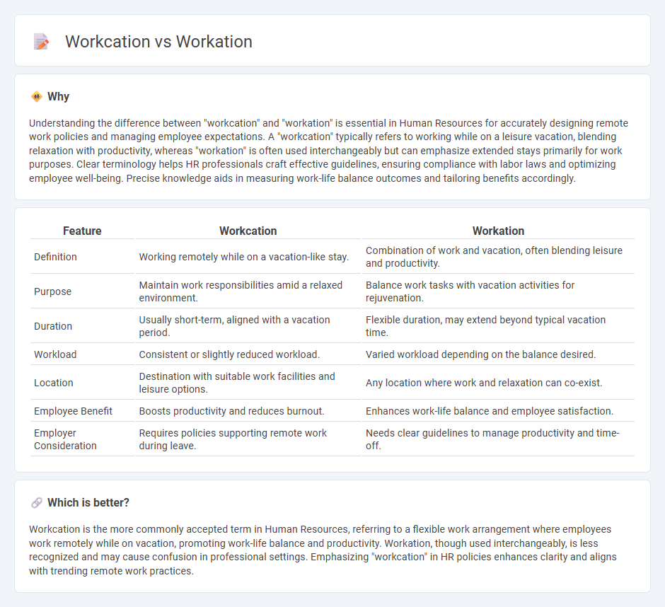 Workcation vs Workation in Human Resources