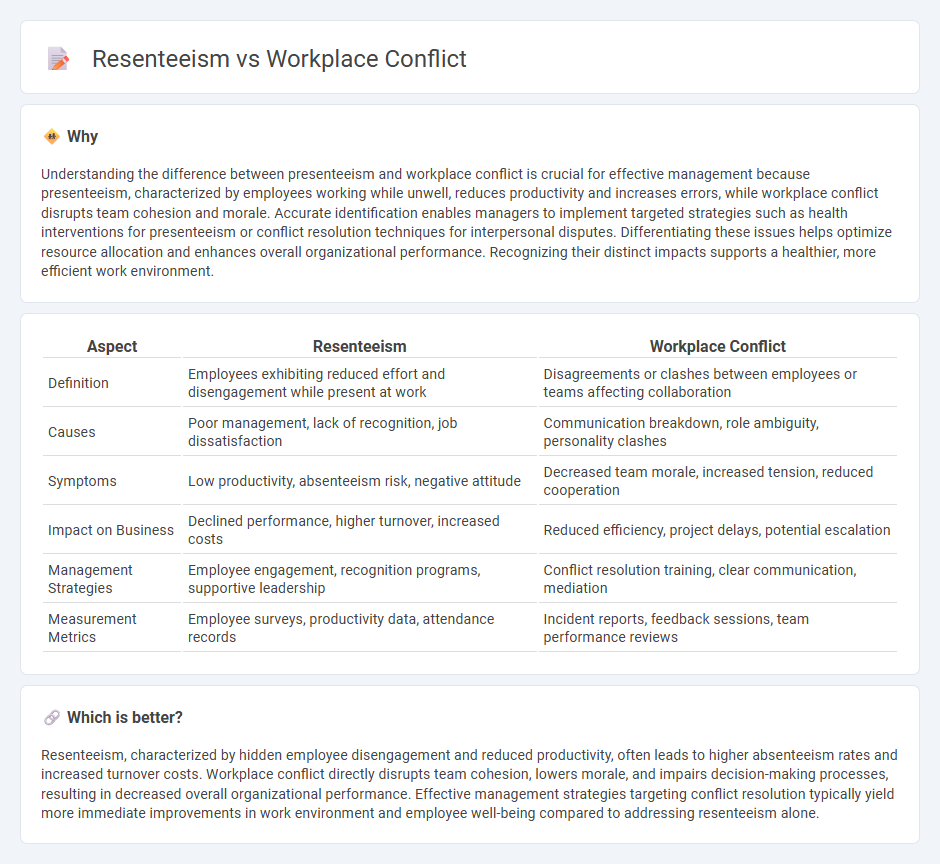 Resenteeism vs Workplace Conflict in Management