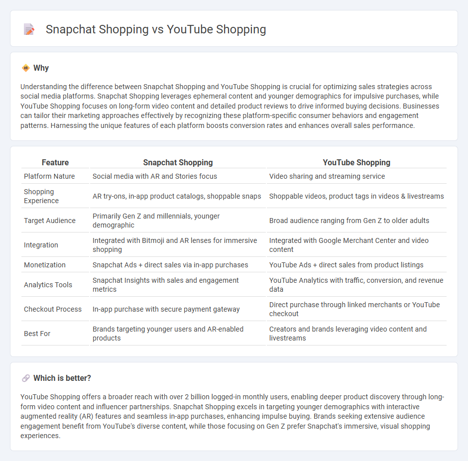 Snapchat Shopping vs Youtube Shopping in Sales