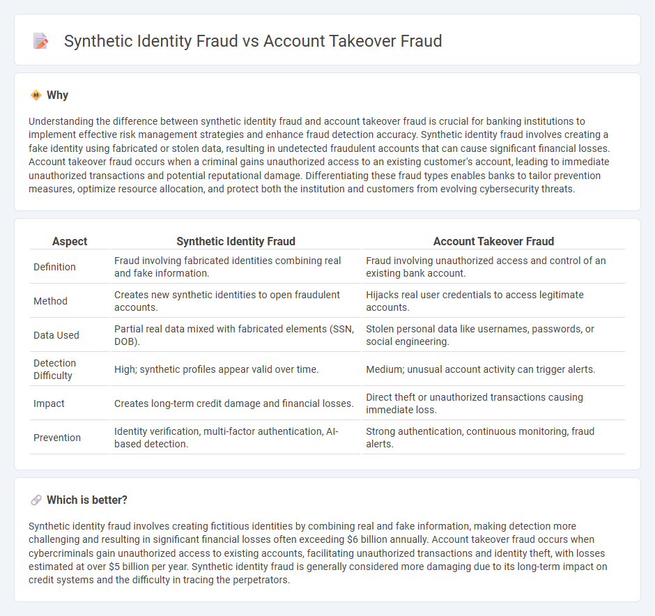 Synthetic Identity Fraud vs Account Takeover Fraud in Banking