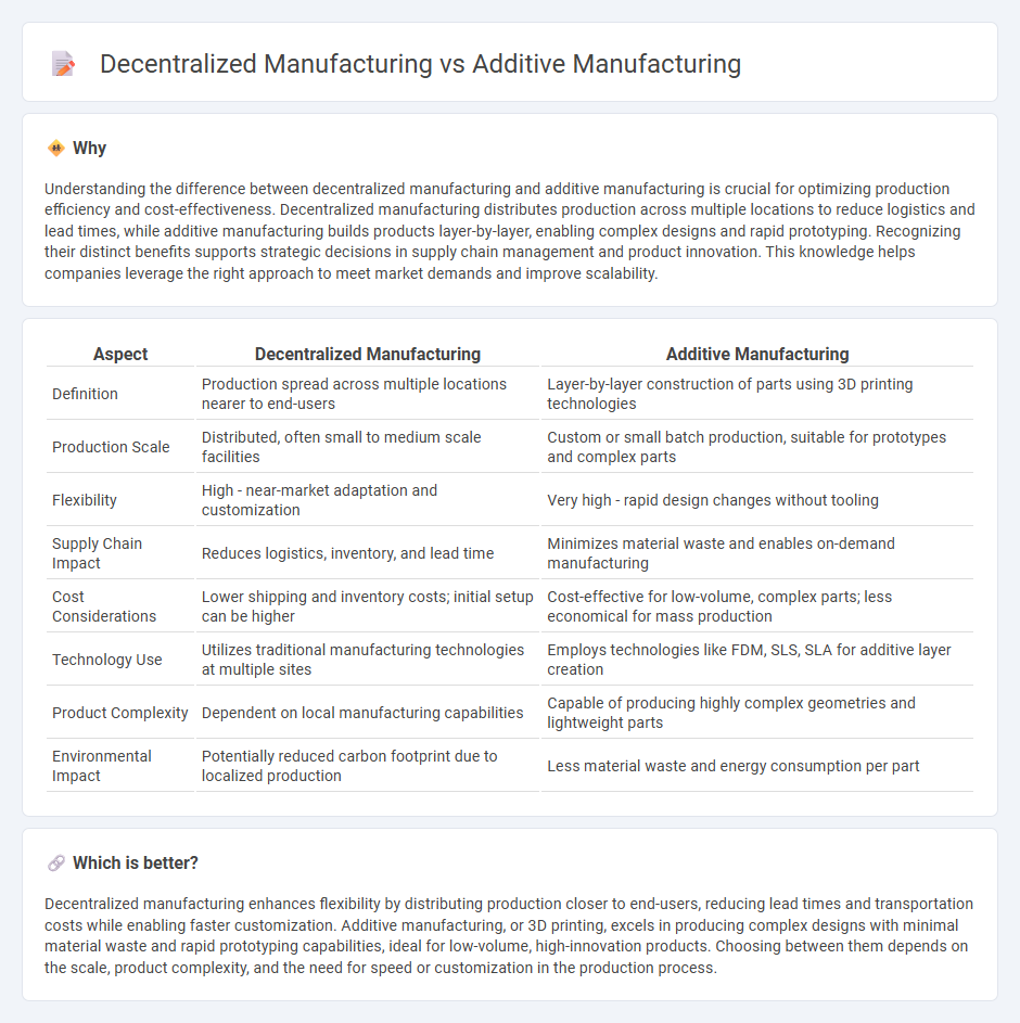 Decentralized Manufacturing vs Additive Manufacturing in Manufacturing