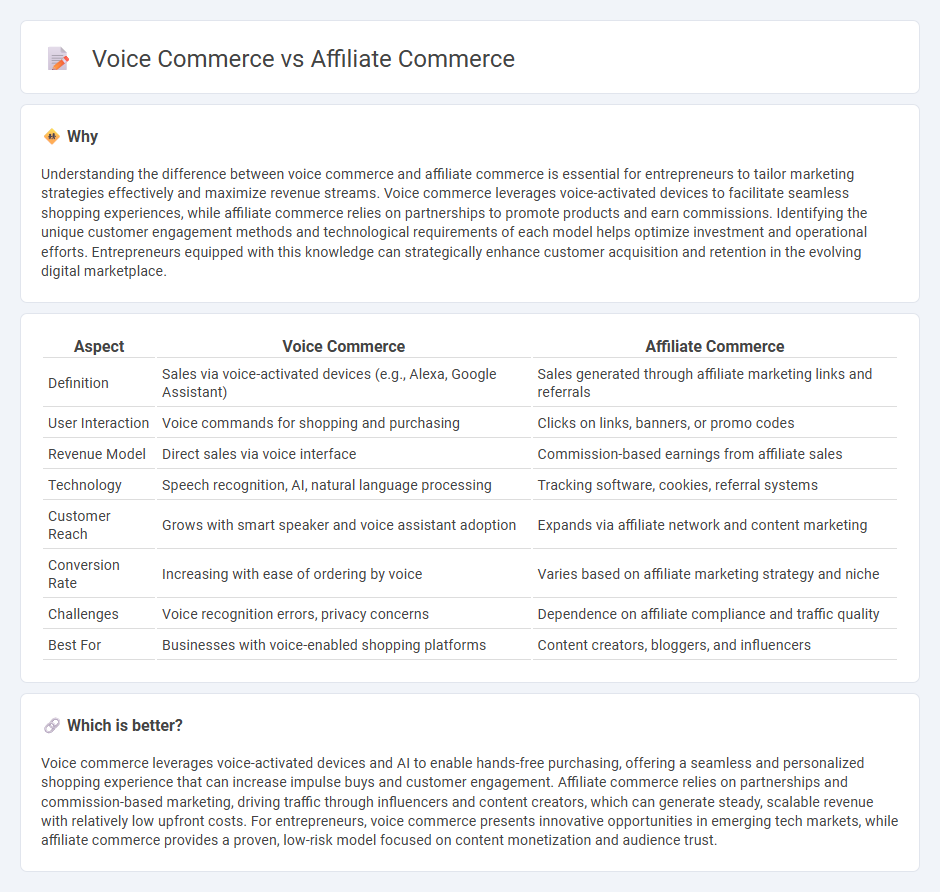 Voice Commerce vs Affiliate Commerce in Entrepreneurship
