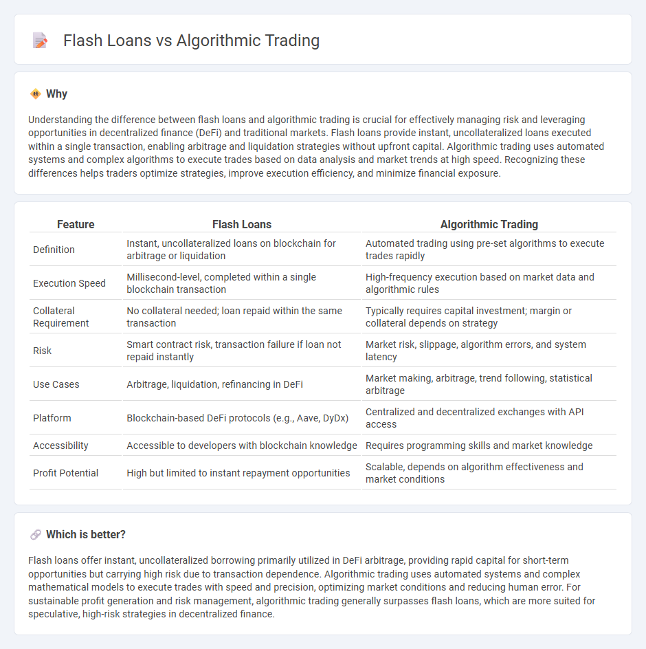 Flash Loans vs Algorithmic Trading in Trading