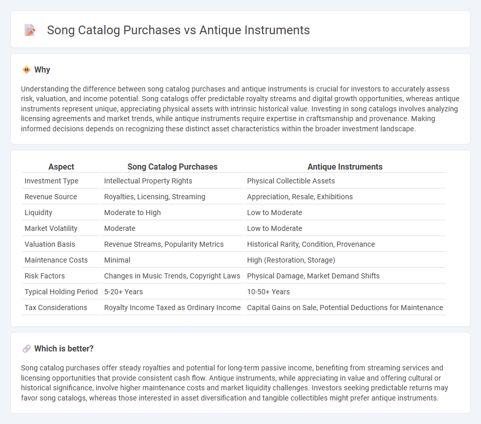 Song Catalog Purchases vs Antique Instruments in Investment