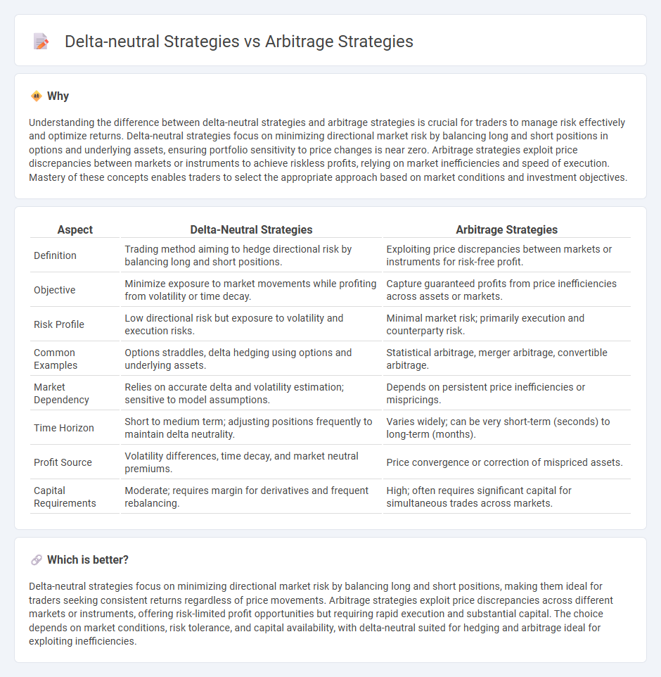 Delta-Neutral Strategies vs Arbitrage Strategies in Trading