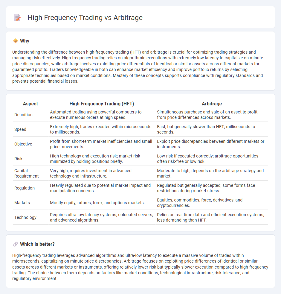 High Frequency Trading vs Arbitrage in Trading