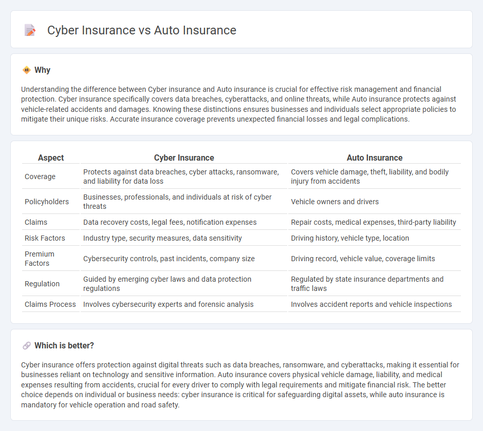 Cyber Insurance vs Auto Insurance in Insurance