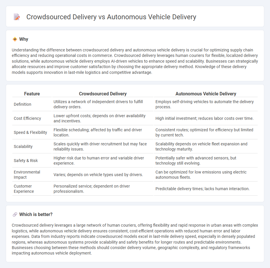 Crowdsourced Delivery vs Autonomous Vehicle Delivery in Commerce