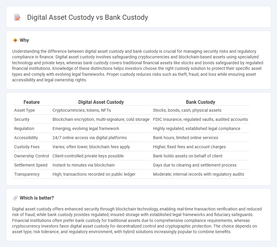 Digital Asset Custody vs Bank Custody in Finance