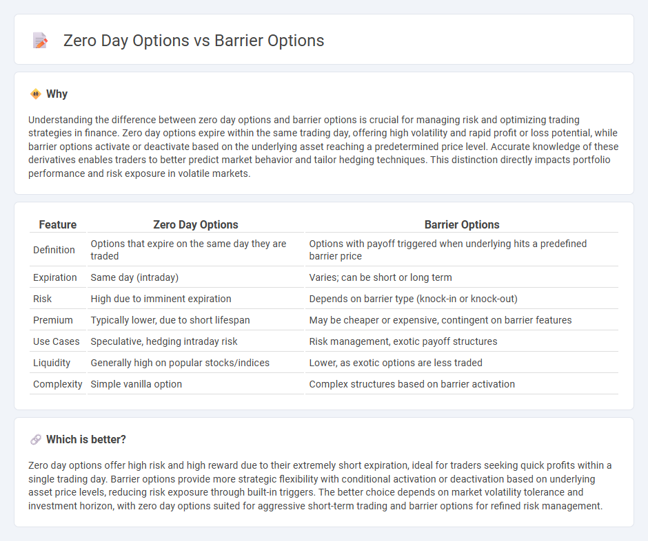 Zero Day Options vs Barrier Options in Finance