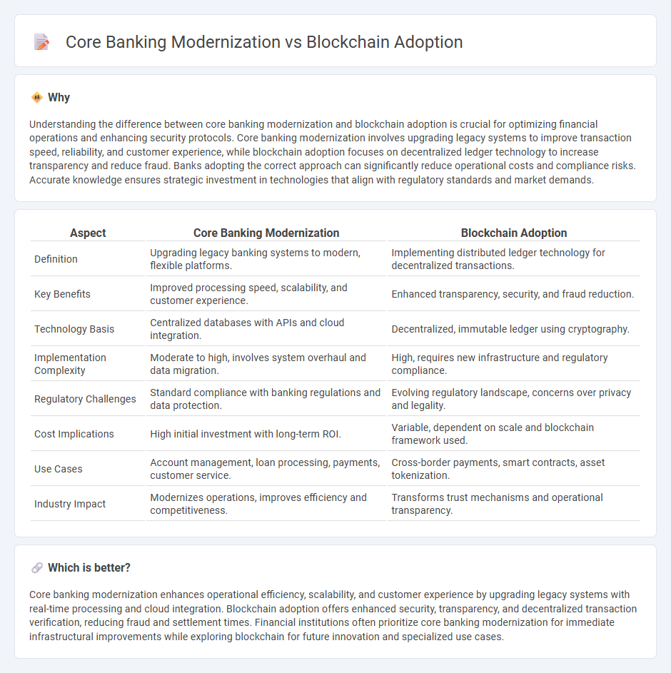 Core Banking Modernization vs Blockchain Adoption in Banking