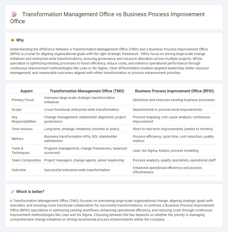 Transformation Management Office vs Business Process Improvement Office in Consulting