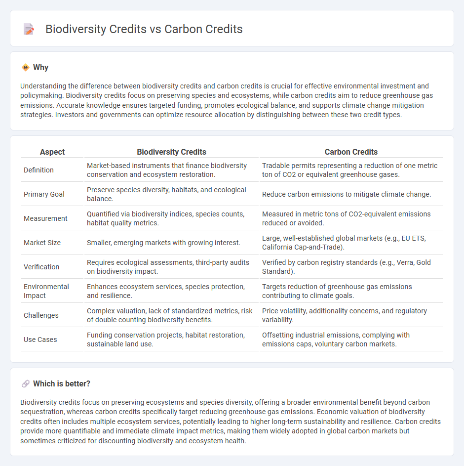 Biodiversity Credits vs Carbon Credits in Economy