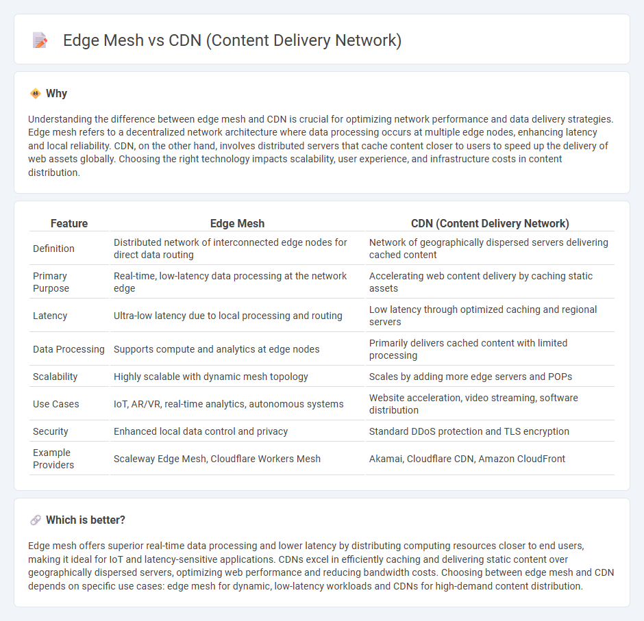 Edge Mesh vs Cdn (Content Delivery Network) in Technology