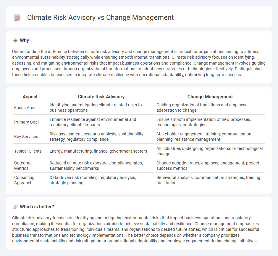 Climate Risk Advisory vs Change Management in Consulting
