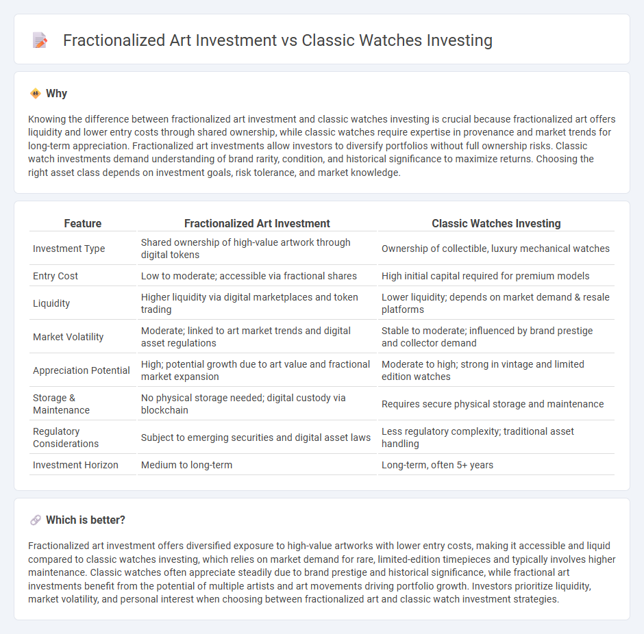 Fractionalized Art Investment vs Classic Watches Investing in Investment