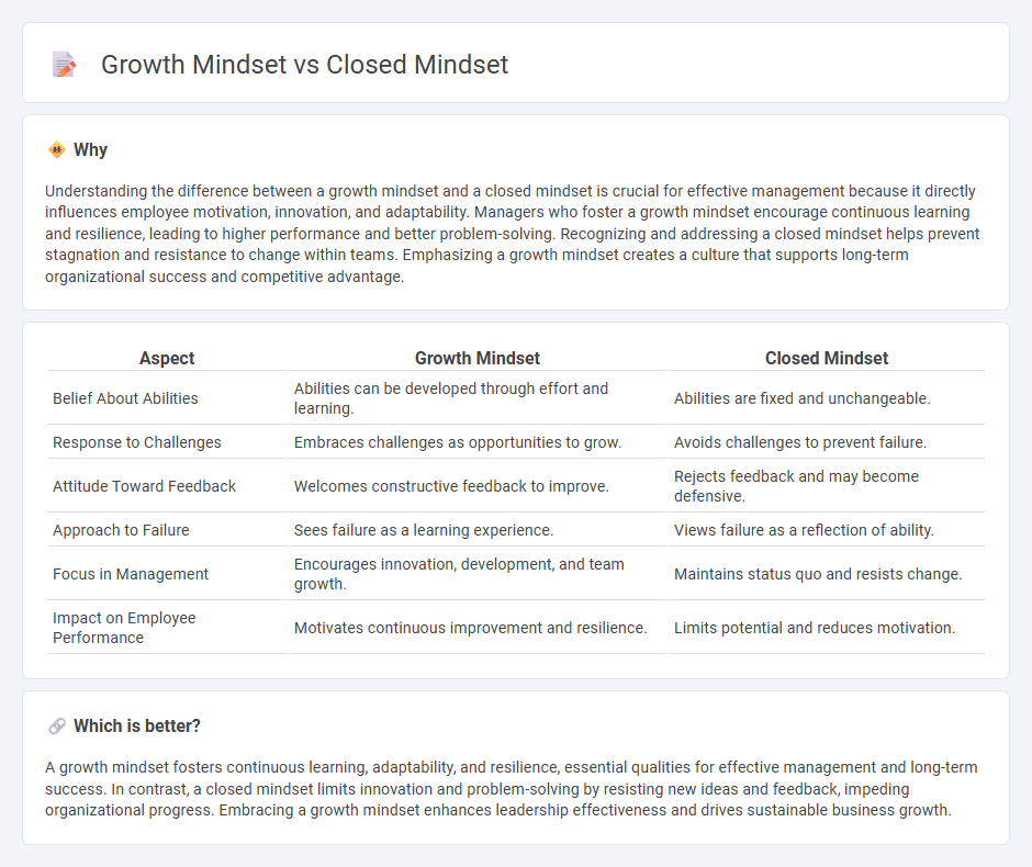 Growth Mindset vs Closed Mindset in Management