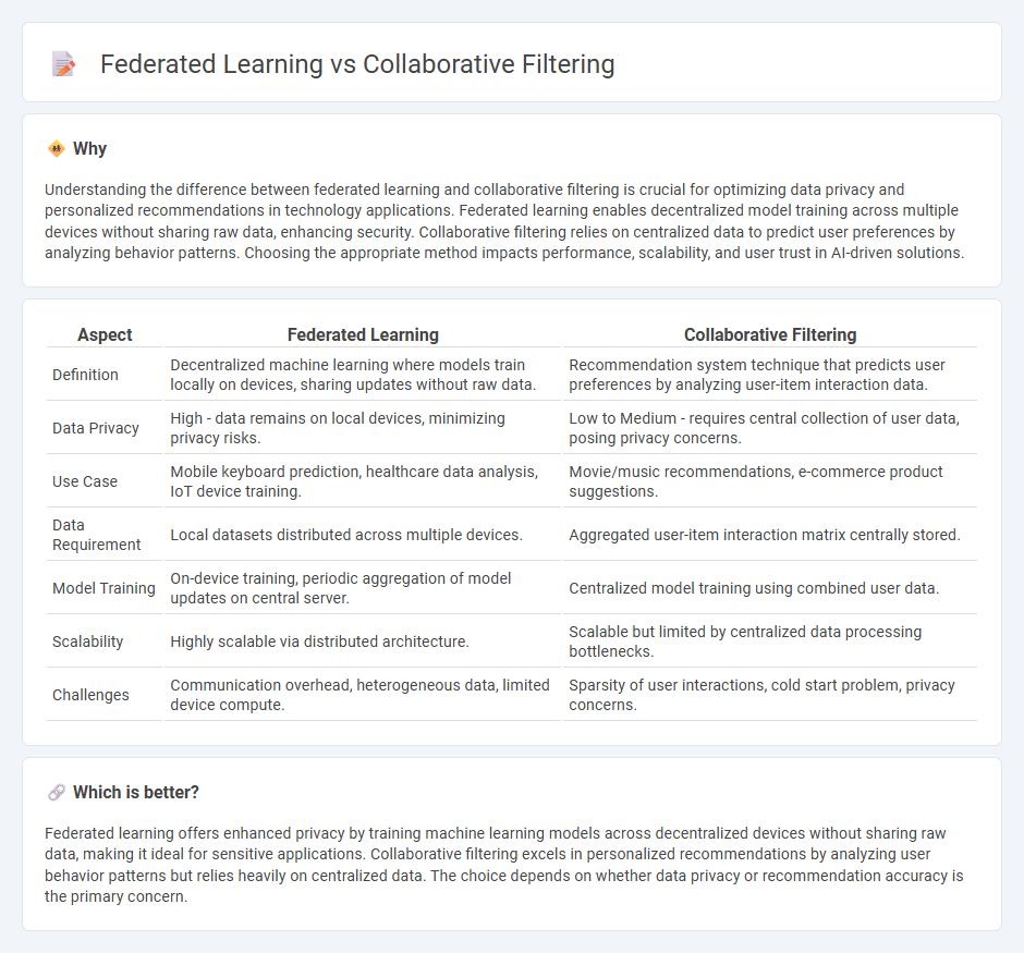 Federated Learning vs Collaborative Filtering in Technology