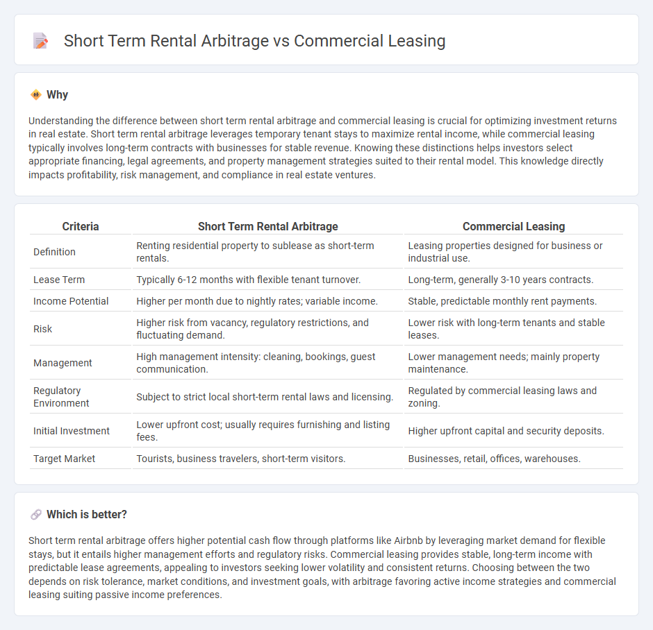 Short Term Rental Arbitrage vs Commercial Leasing in Real Estate