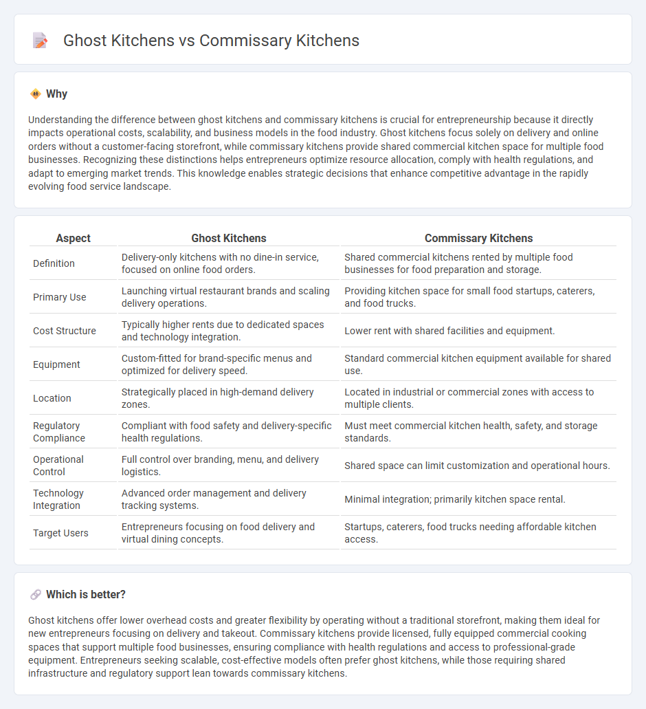 Ghost Kitchens vs Commissary Kitchens in Entrepreneurship