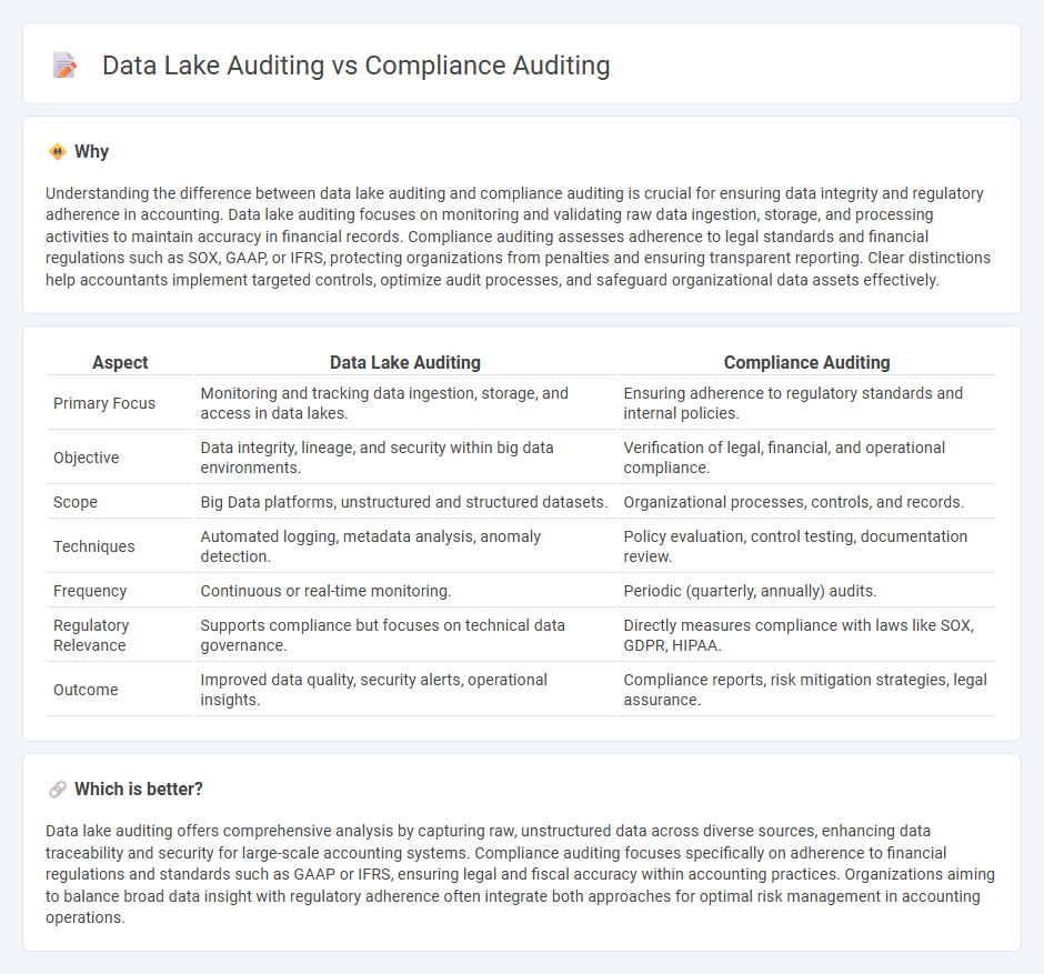 Data Lake Auditing vs Compliance Auditing in Accounting