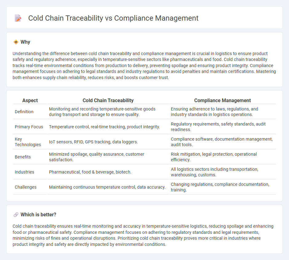 Cold Chain Traceability vs Compliance Management in Logistics