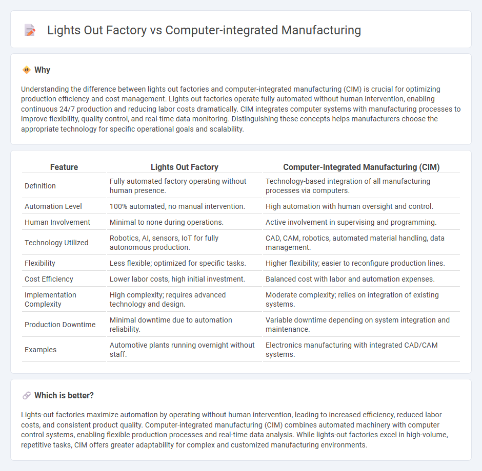Lights Out Factory vs Computer-Integrated Manufacturing in Manufacturing