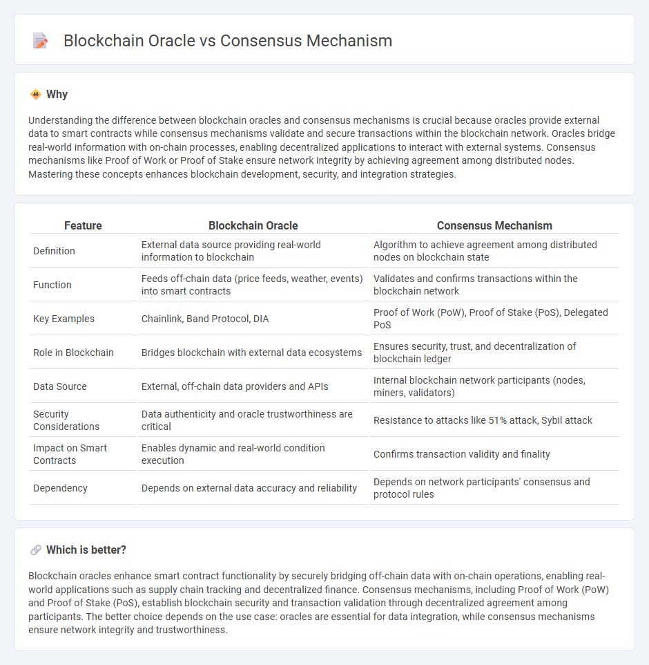 Blockchain Oracle vs Consensus Mechanism in Technology