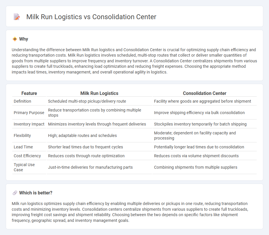 Milk Run Logistics vs Consolidation Center in Logistics