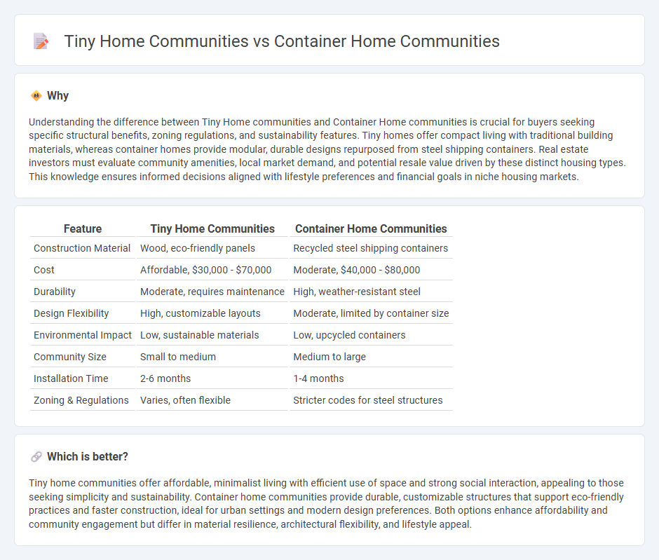 Tiny Home Communities vs Container Home Communities in Real Estate