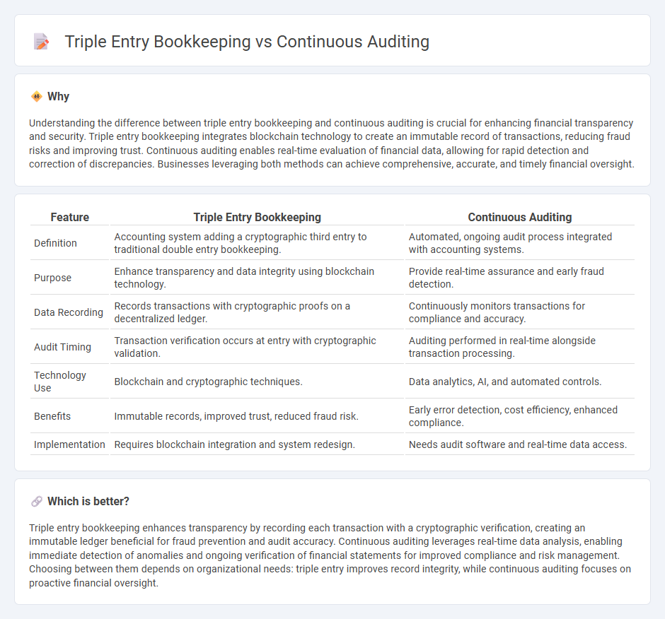 Triple Entry Bookkeeping vs Continuous Auditing in Accounting