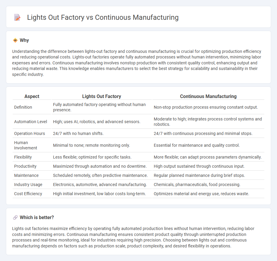 Lights Out Factory vs Continuous Manufacturing in Manufacturing