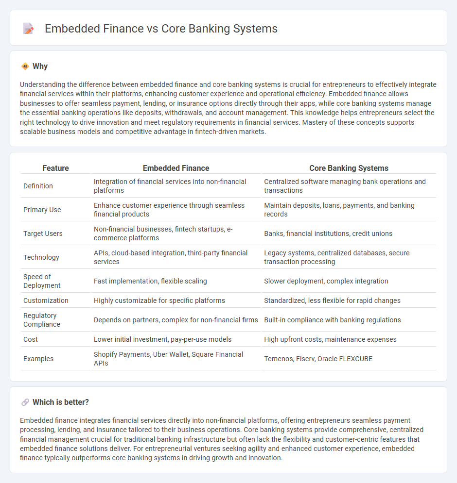 Embedded Finance vs Core Banking Systems in Entrepreneurship