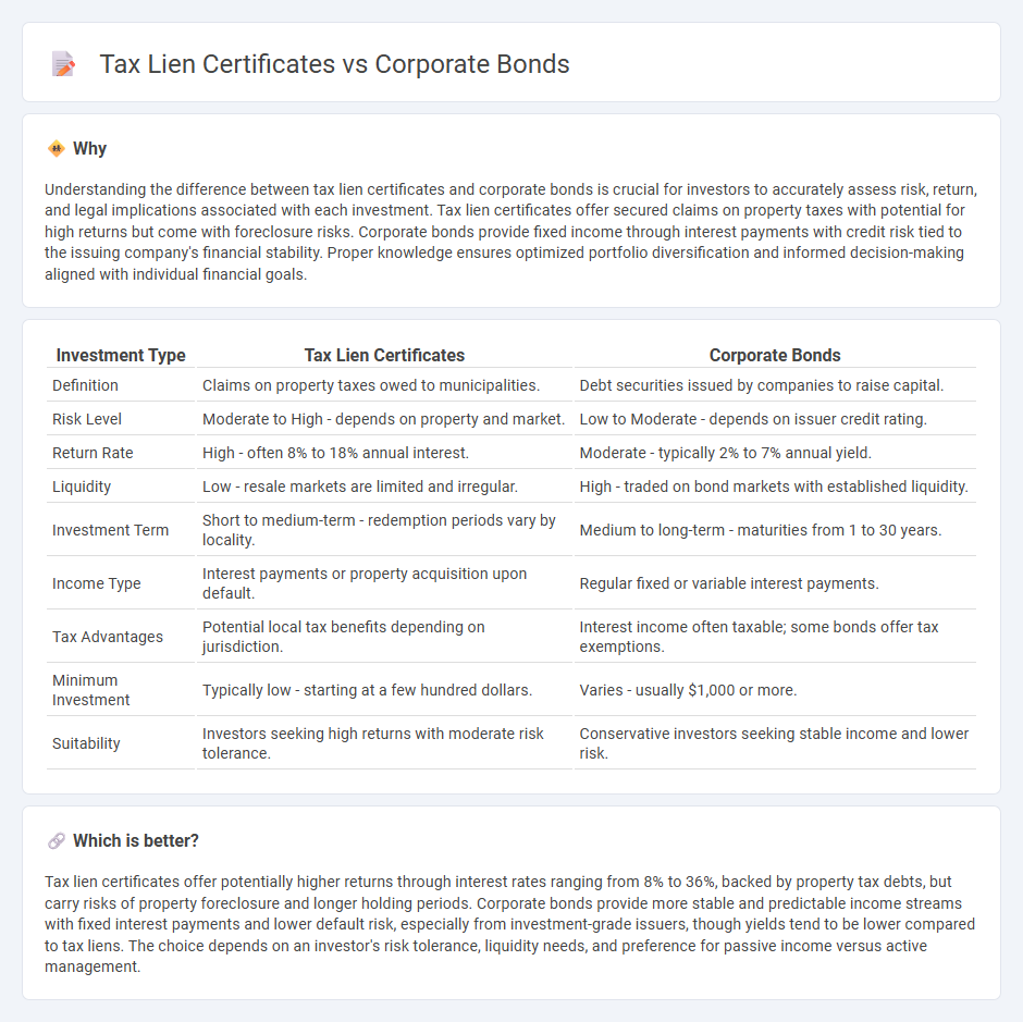 Tax Lien Certificates vs Corporate Bonds in Investment