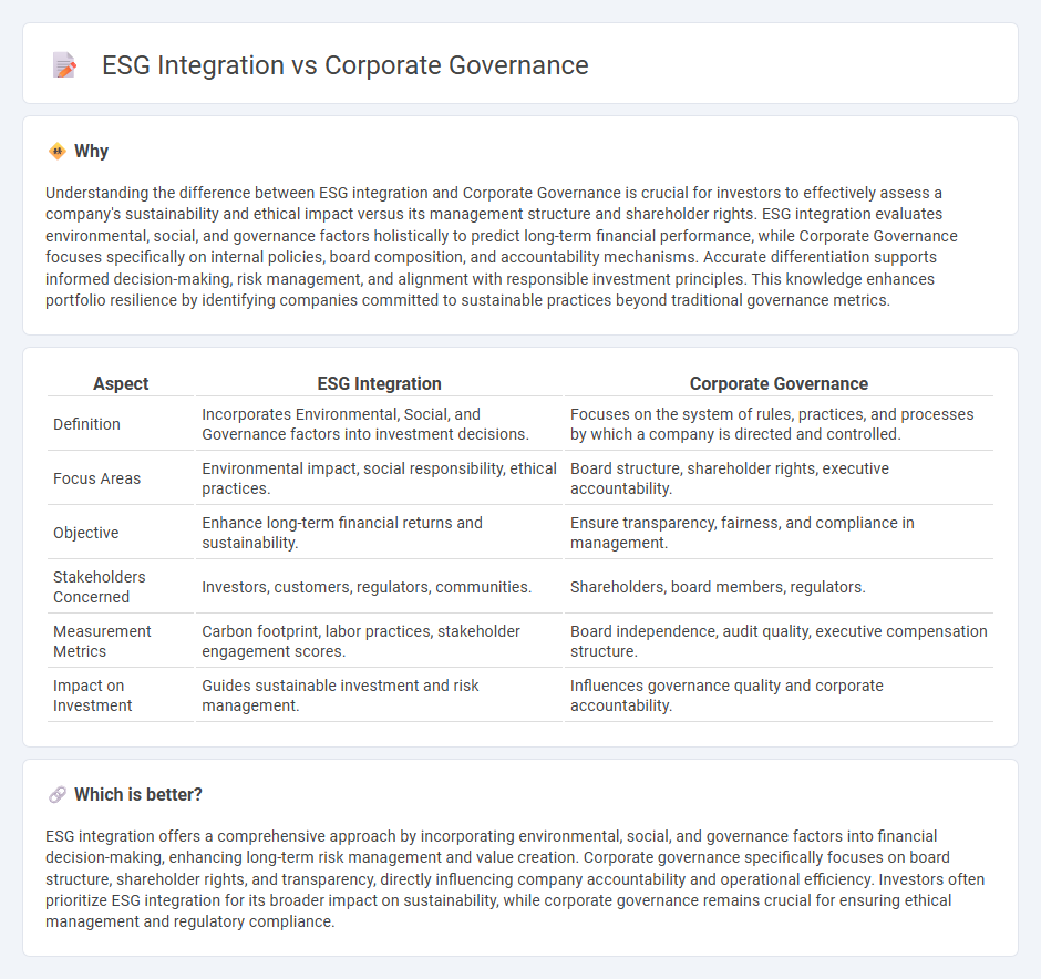 Esg Integration vs Corporate Governance in Finance