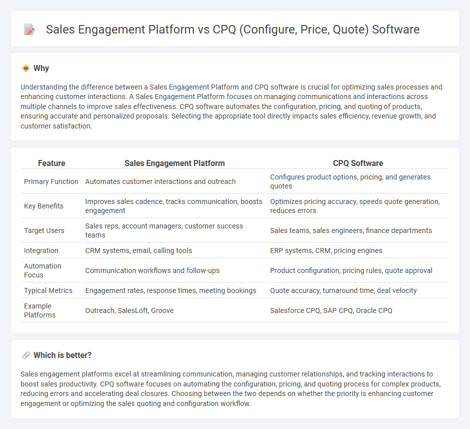 Sales Engagement Platform vs Cpq (Configure, Price, Quote) Software in Sales