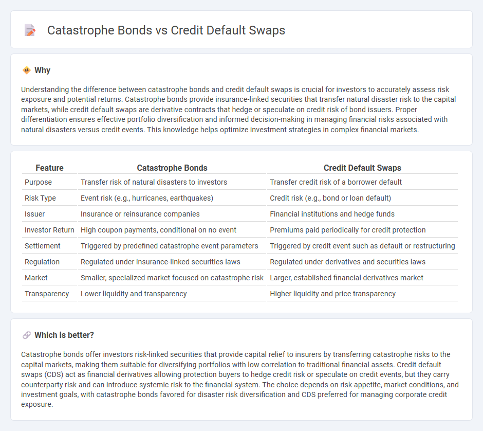 Catastrophe Bonds vs Credit Default Swaps in Finance