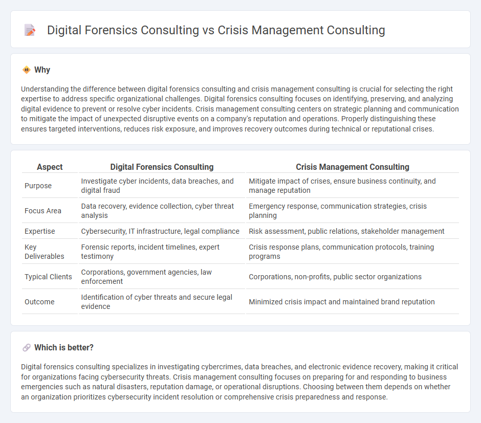 Digital Forensics Consulting vs Crisis Management Consulting in Consulting