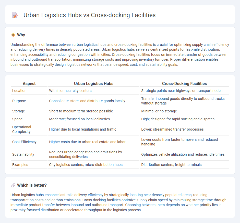 Urban Logistics Hubs vs Cross-Docking Facilities in Logistics