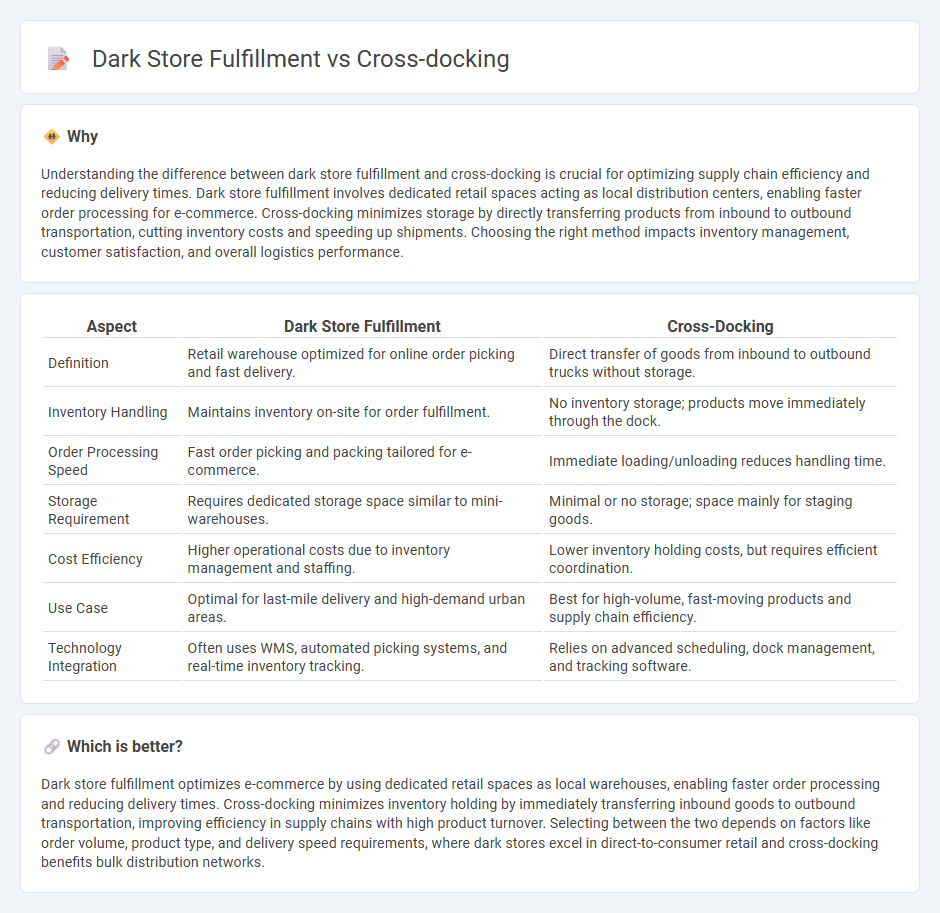 Dark Store Fulfillment vs Cross-Docking in Logistics