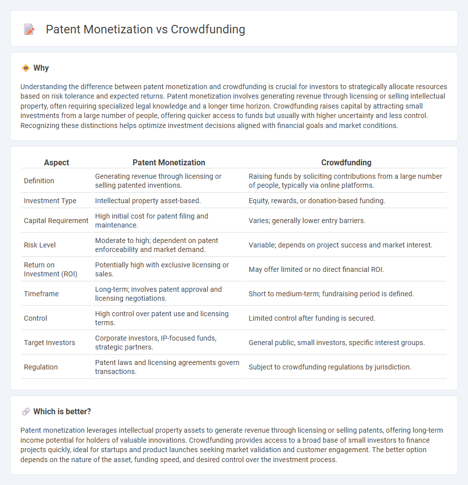 Patent Monetization vs Crowdfunding in Investment
