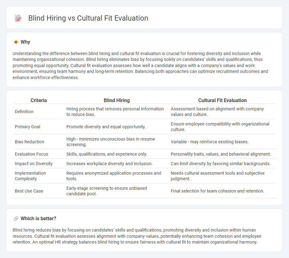 Blind Hiring vs Cultural Fit Evaluation in Human Resources