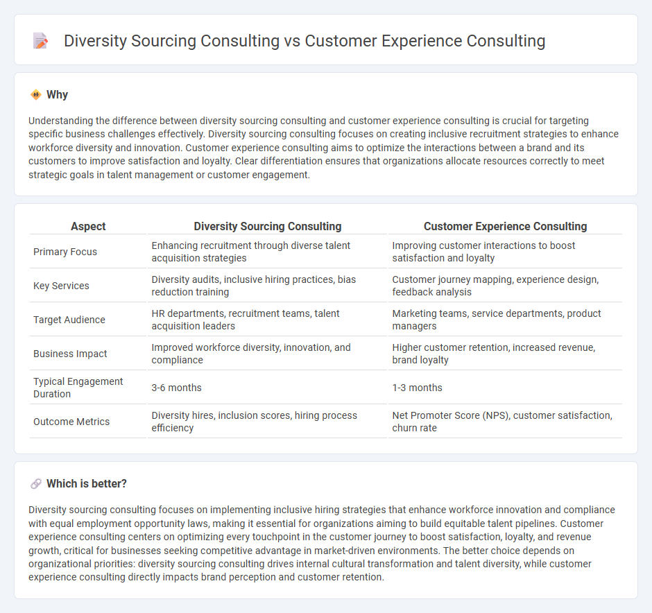 Diversity Sourcing Consulting vs Customer Experience Consulting in Consulting
