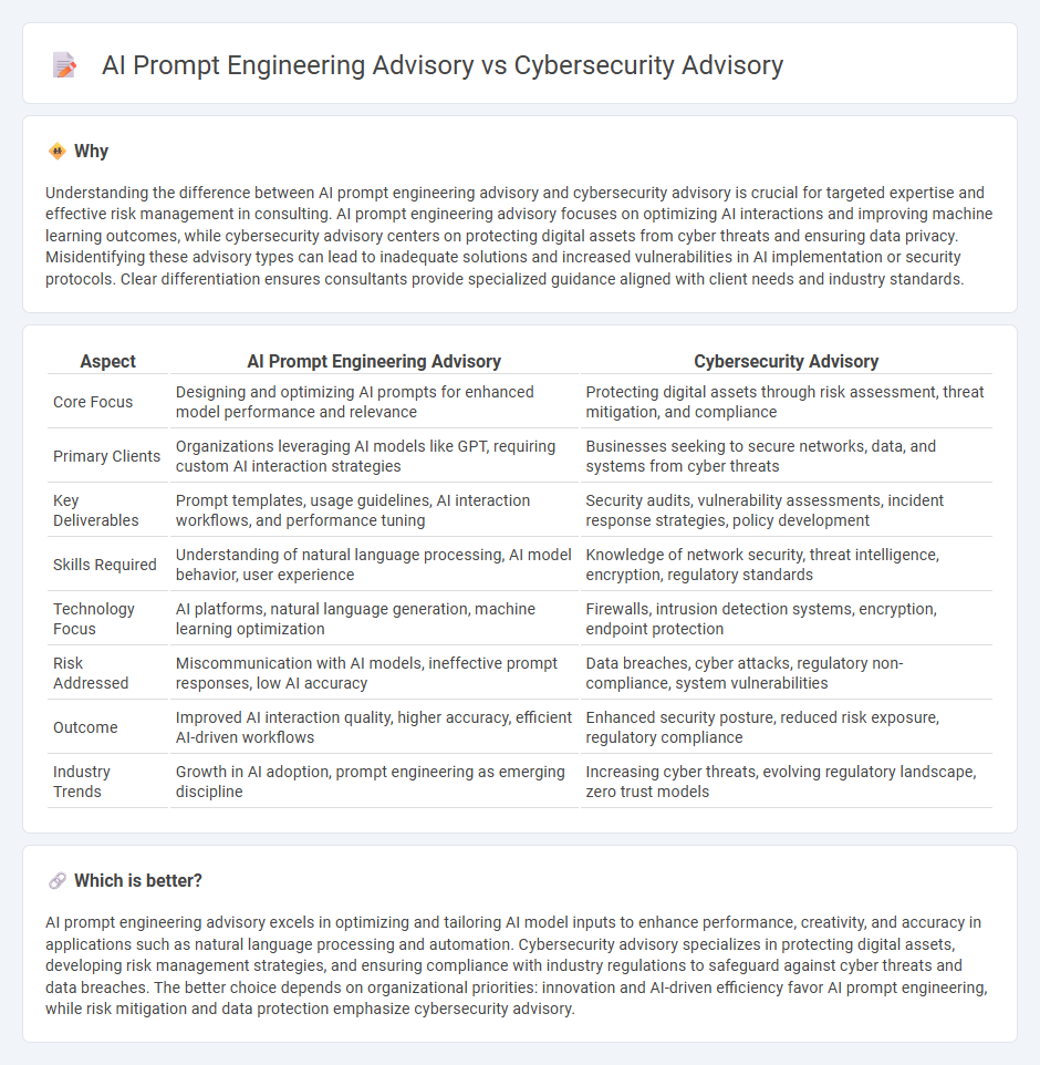 Ai Prompt Engineering Advisory vs Cybersecurity Advisory in Consulting