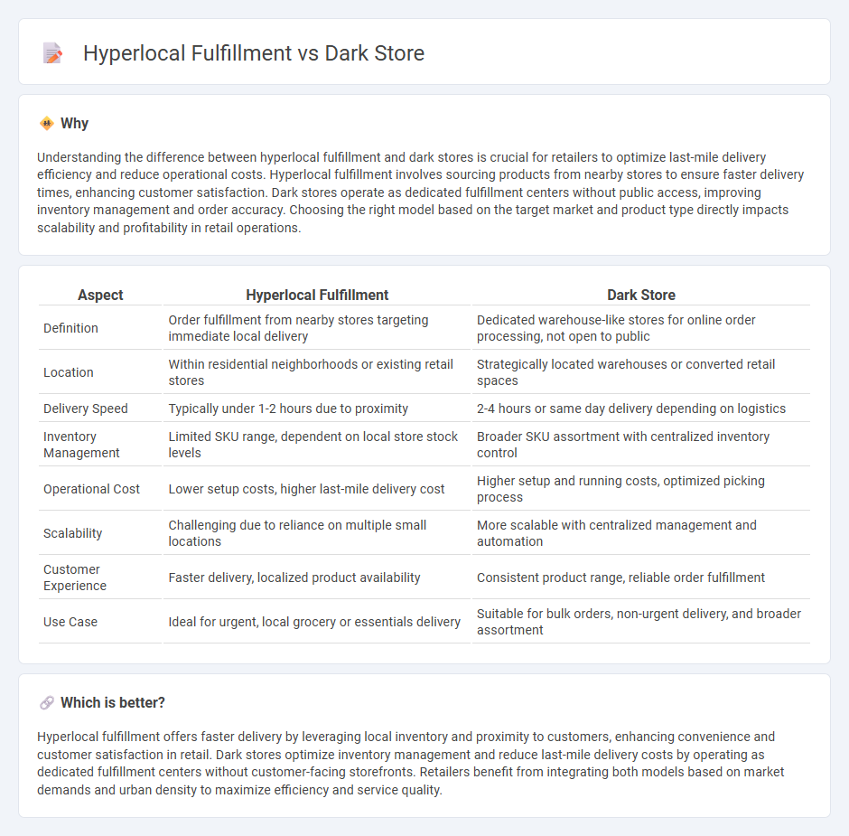 Hyperlocal Fulfillment vs Dark Store in Retail